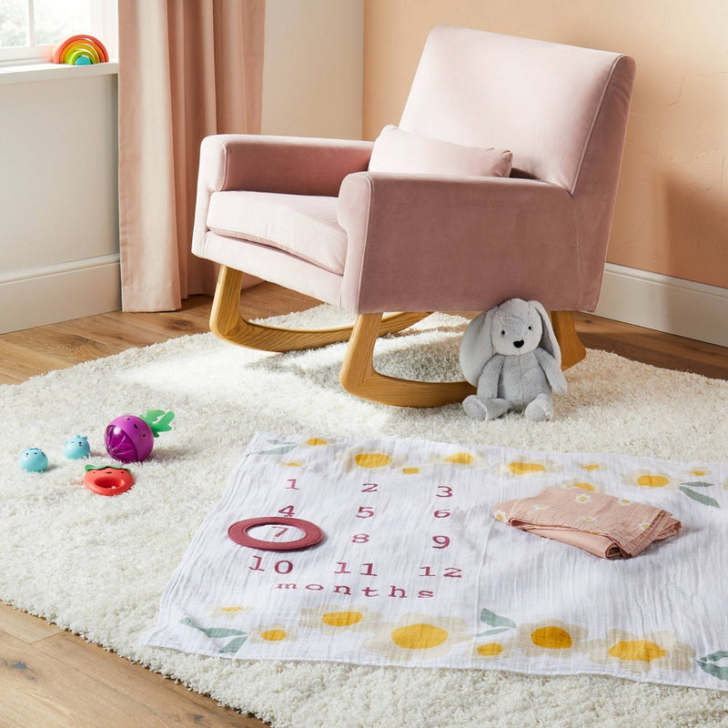 Muslin Blanket with Felt Frame - Pink - Cloud Island