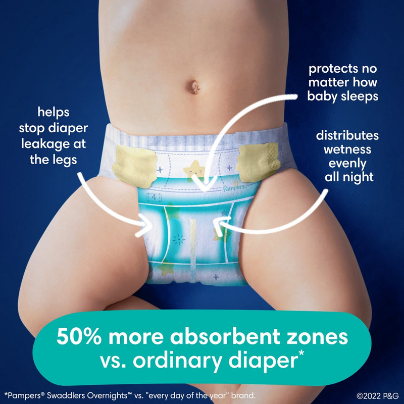 Pampers Swaddlers Overnight Diapers Enormous Pack - Size 7 - 60ct