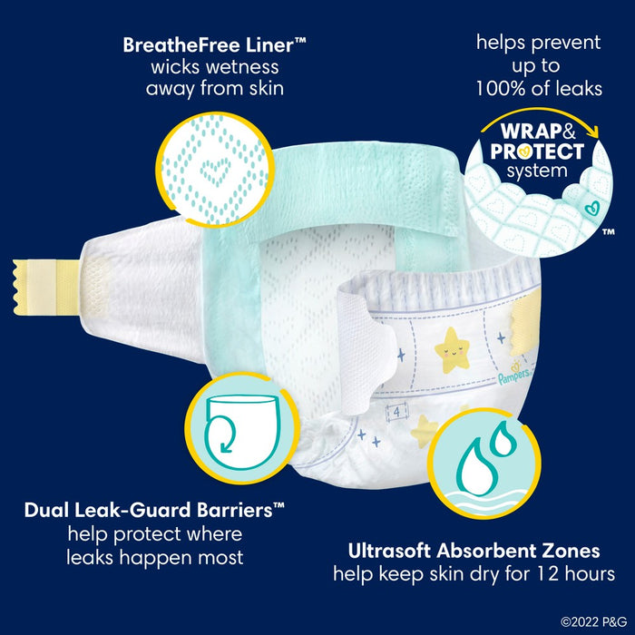 Pampers Swaddlers Overnight Diapers Enormous Pack - Size 7 - 60ct