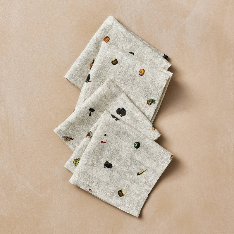 4pk Cocktail Napkin Set Fall Assorted Vegetables - John Derian for Target