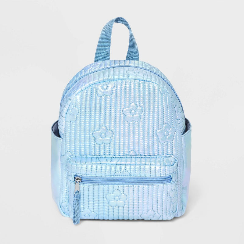 Girls' 10.7" Quilted Mini Backpack - Cat & Jack Silver