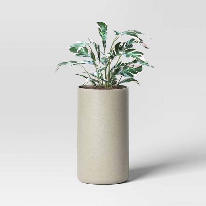 Large Estate Composite Faux Concrete Indoor Outdoor Planter Pot Gray 12"x12" - Threshold
