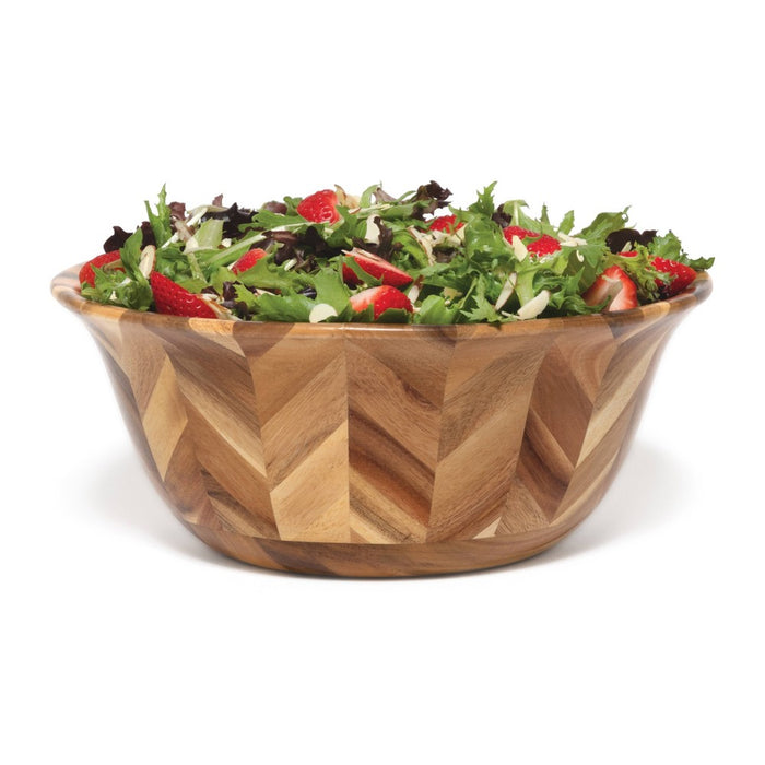 192oz Acacia Hand Pieced Herringbone Serving Bowl - Lipper International