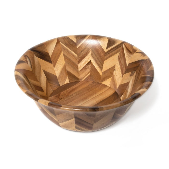 192oz Acacia Hand Pieced Herringbone Serving Bowl - Lipper International