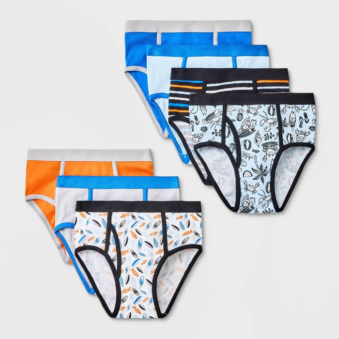 Boys' 7pk 'Surf' Briefs - Cat & Jack Orange L