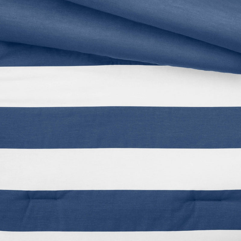Toddler Rugby Striped Kids' Comforter Navy - Pillowfort
