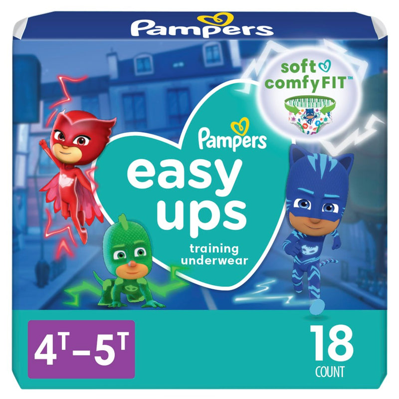 Pampers Easy Ups Boys & Girls Potty Training Pants - Size 4T-5T, 18 Count, Training Underwear (Packaging May Vary)