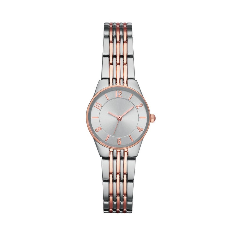 Women's Slim Bracelet Watch - A New Day Silver/Rose Pink