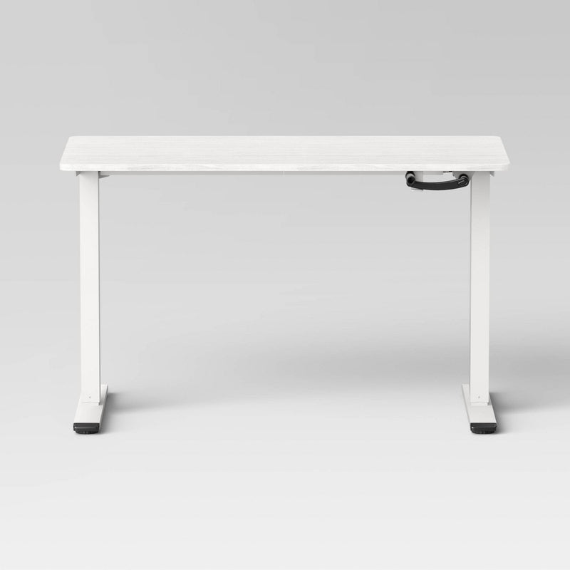 Loring Manual Height Adjustable Standing Desk White - Threshold (LOCAL PICKUP ONLY)