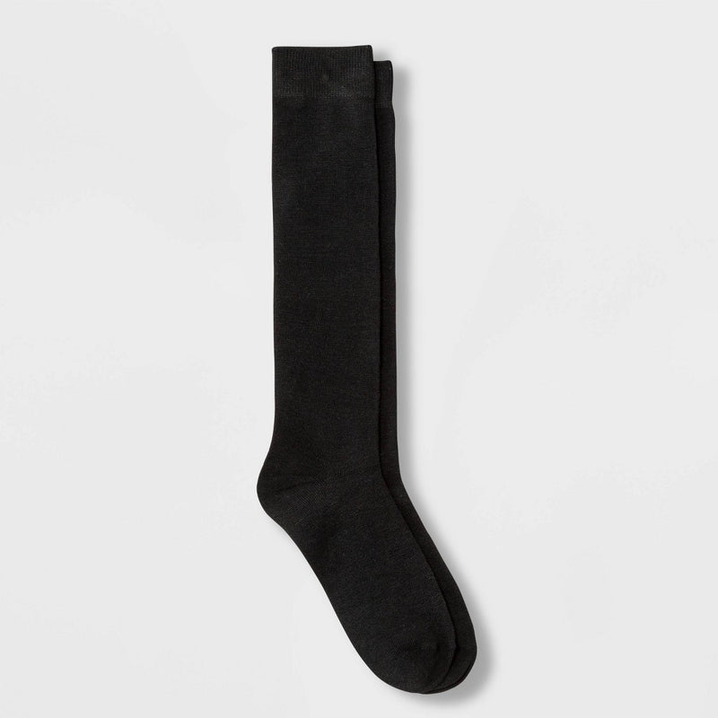Women's Solid Knee High Socks - Xhilaration Black 4-10
