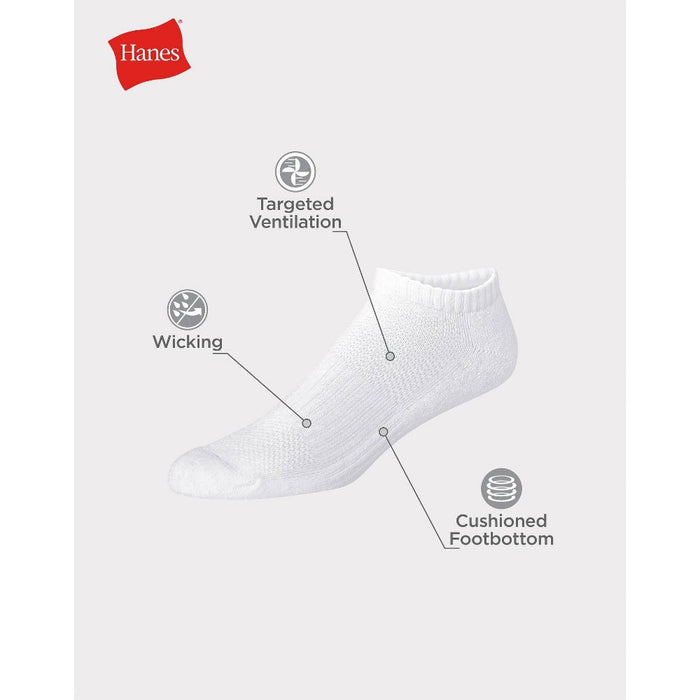 Men's Big & Tall Hanes Premium Performance Cushioned Low Cut Socks 6pk - White 12-14