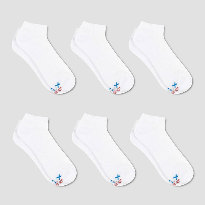 Men's Big & Tall Hanes Premium Performance Cushioned Low Cut Socks 6pk - White 12-14