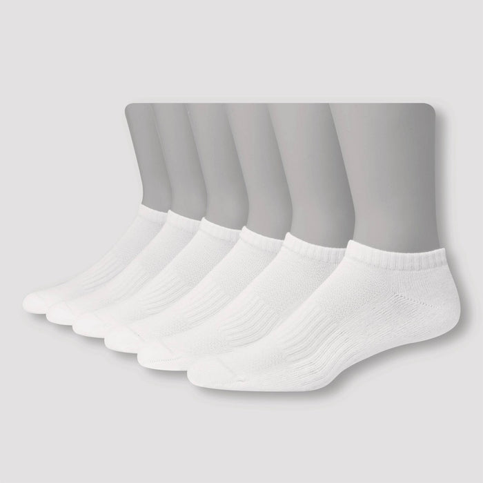 Men's Big & Tall Hanes Premium Performance Cushioned Low Cut Socks 6pk - White 12-14