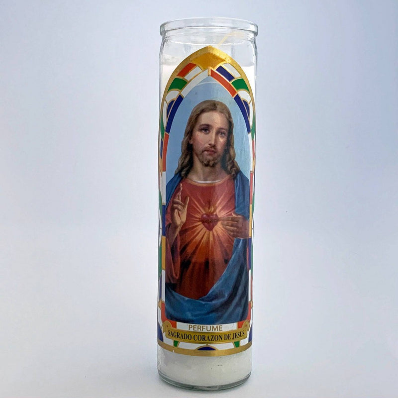 Jar Candle Sagrado Corazon De Jesus White Vanilla - Continental Candle