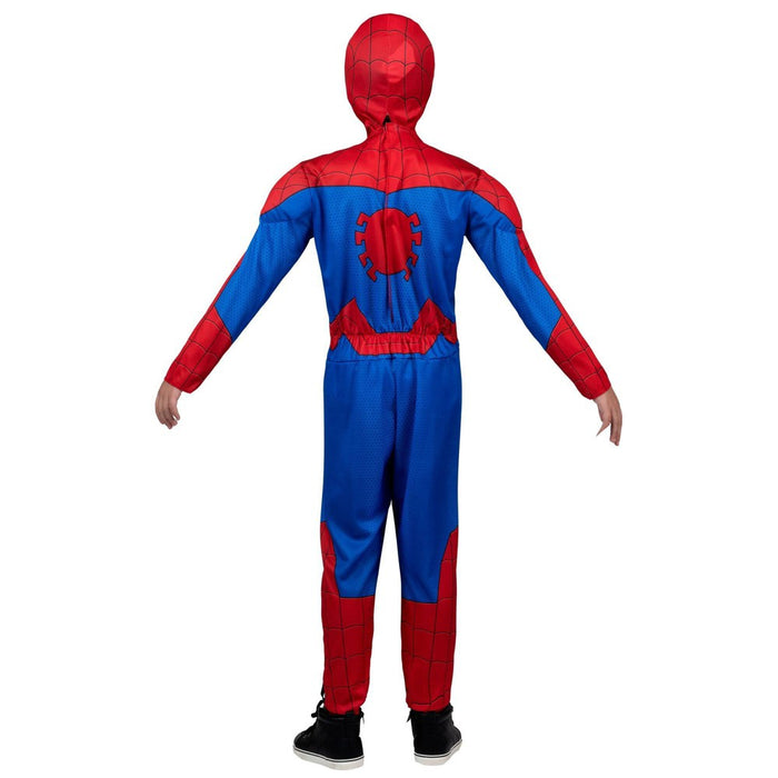 Kids' Marvel Spider-Man Muscle Chest Halloween Costume Jumpsuit with Mask L