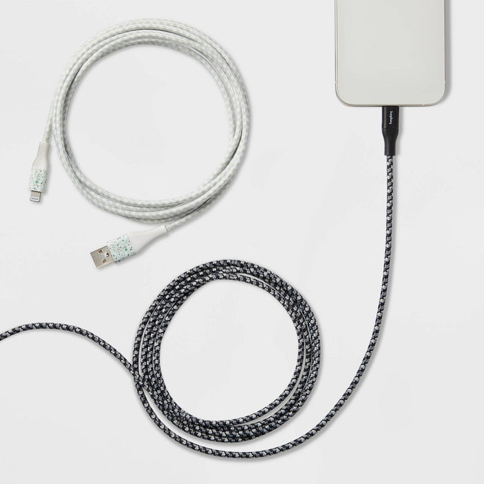 6' Lightning to USB-A 2pk Braided Cable - heyday Marble/Terrazzo