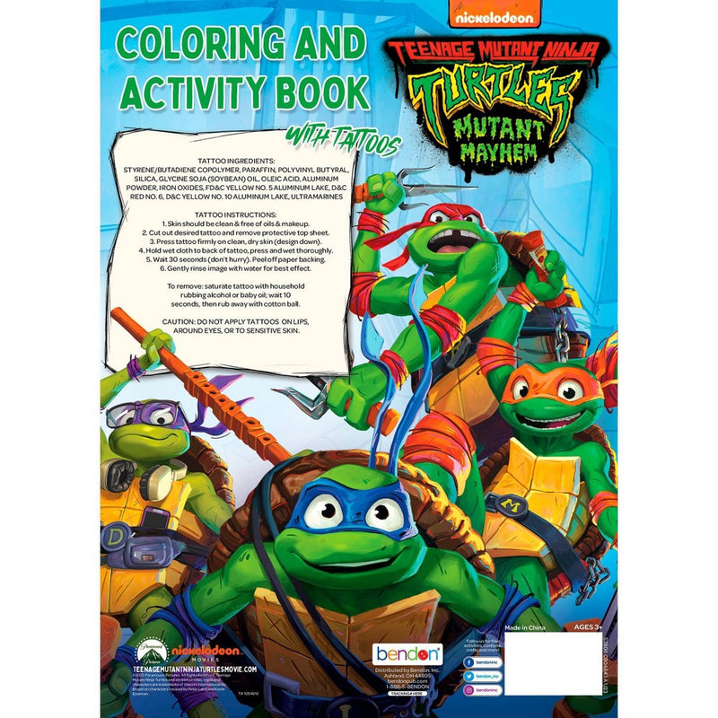 Teenage Mutant Ninja Turtles: Mutant Mayhem Coloring Book with Tattoos