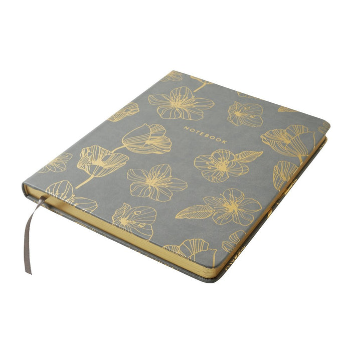 Ruled Journal Floral Outline White 8" x 10" - Eccolo