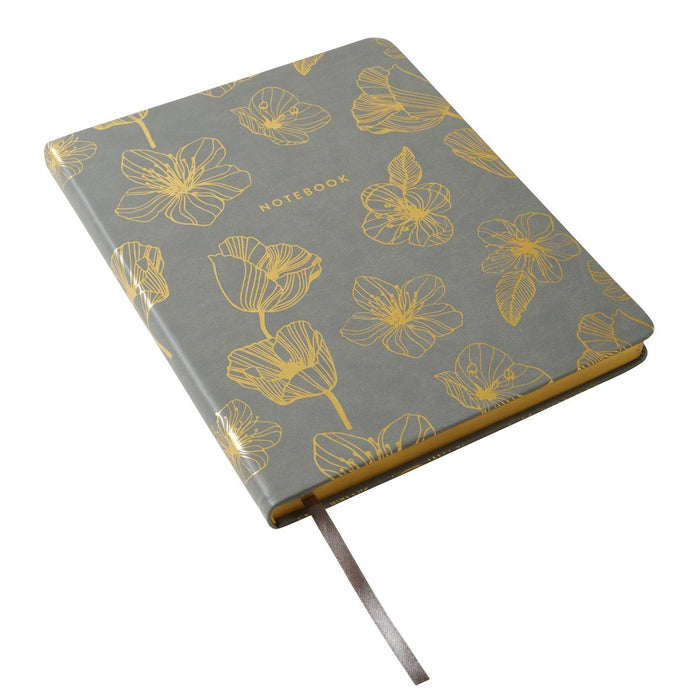 Ruled Journal Floral Outline White 8" x 10" - Eccolo