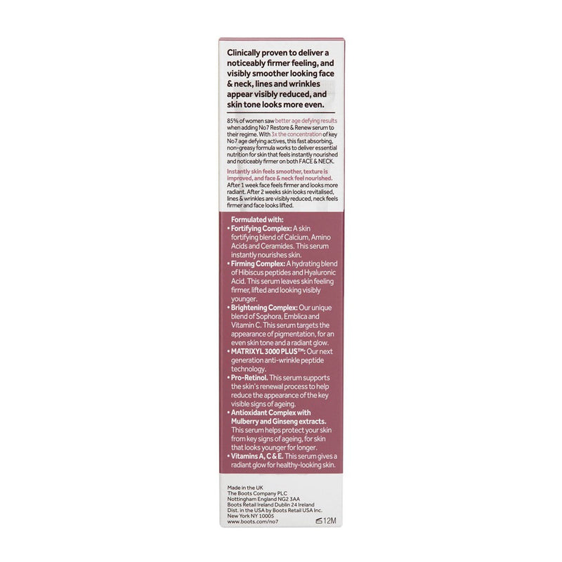 No7 Restore & Renew Multi Action Face & Neck Serum - 1.69 fl oz