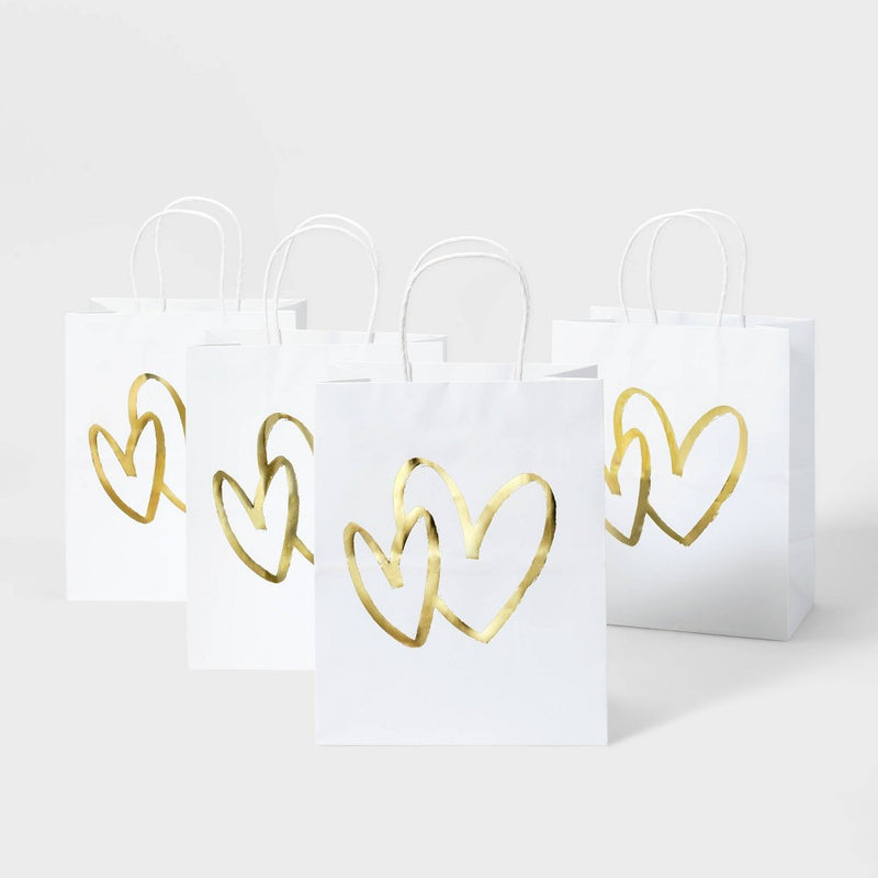 Gold Hearts Small Wedding - 4pc - Gift Bag - Spritz