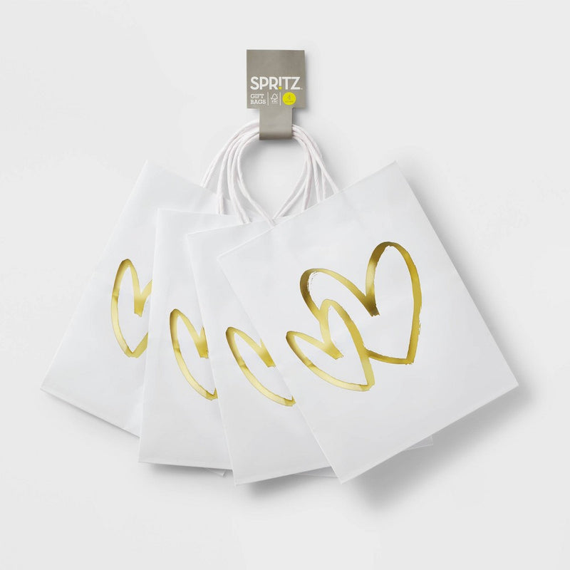 Gold Hearts Small Wedding - 4pc - Gift Bag - Spritz
