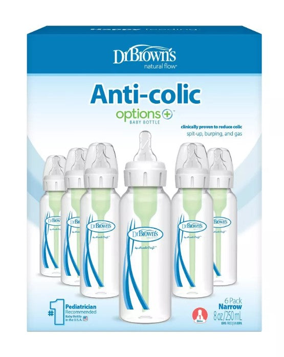 Dr. Brown's 8 fl oz Options+ Narrow Anti-Colic Baby Bottle - 6pk