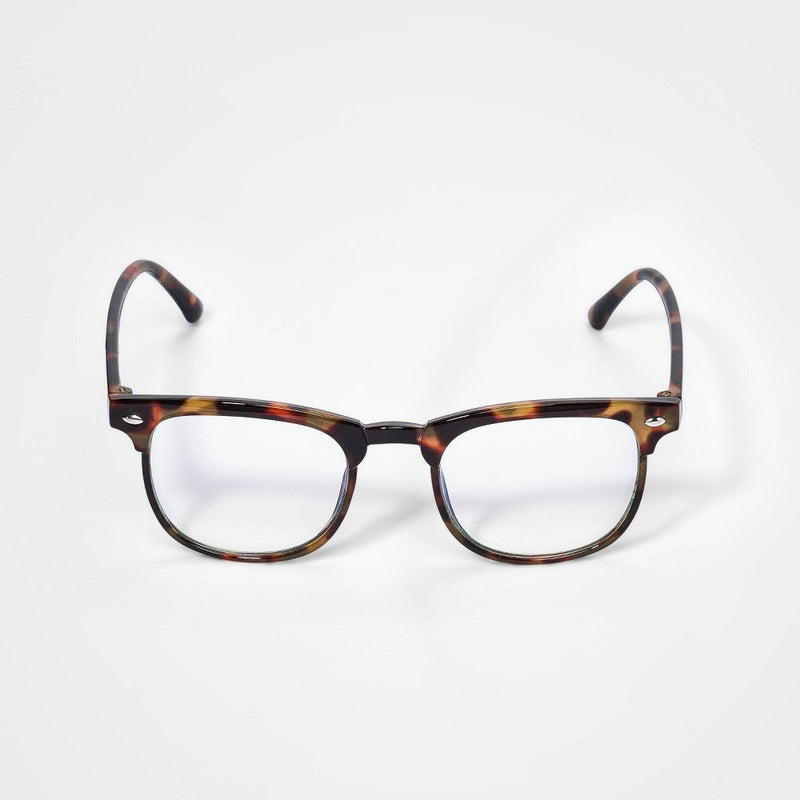 Kids' Tortoise Shell Blue Light Square Filtering Glasses - Cat & Jack Brown