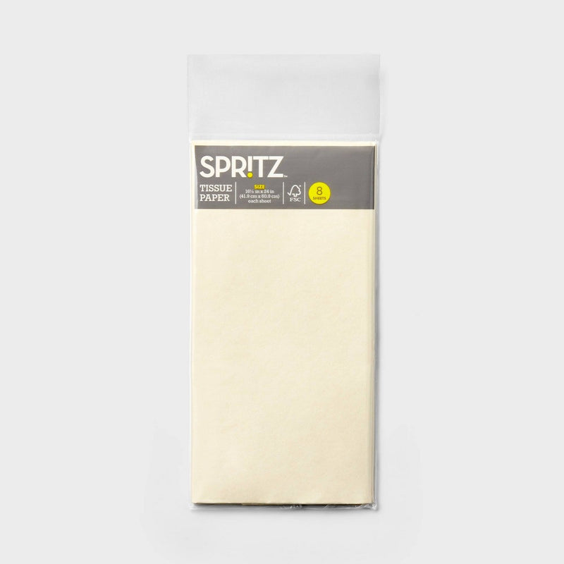 8ct Pegged Gift Packaging Tissues Solid Cream - Spritz
