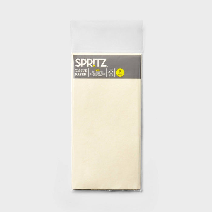 8ct Pegged Gift Packaging Tissues Solid Cream - Spritz