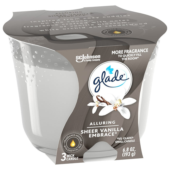 Glade 3 Wick Candles Sheer Vanilla Embrace - 6.8oz