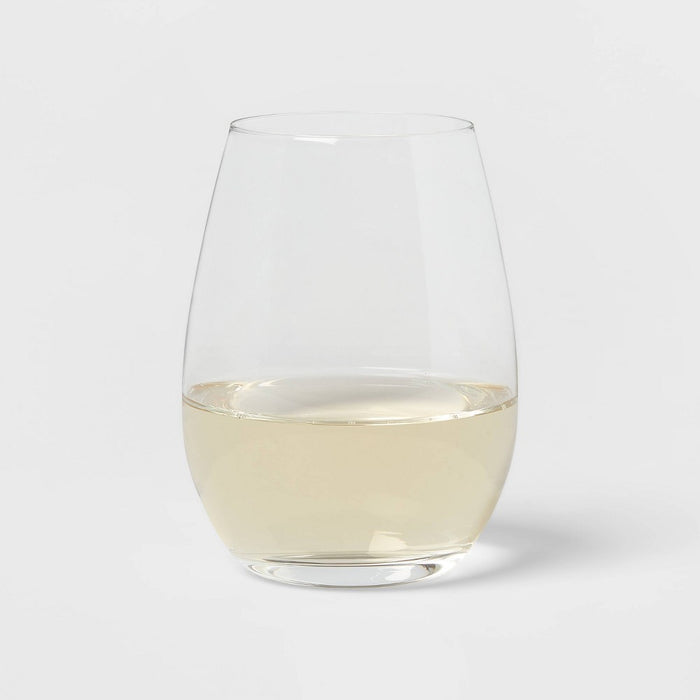 4pk Geneva Crystal Stemless 15.7oz Wine Glasses White - Threshold Signature