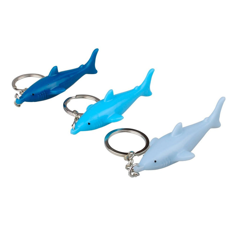 12ct Party Favor Shark Key Chains Blue/Silver - Spritz
