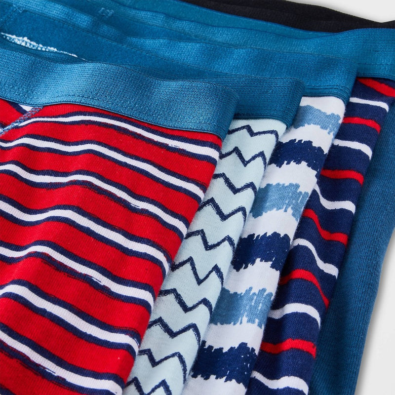 Boys' 10pk Striped Boxer Briefs - Cat & Jack Red/Blue XS