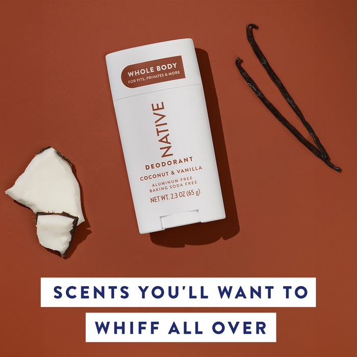 Native Whole Body Deodorant Stick - Coconut & Vanilla - Aluminum Free - 2.3oz