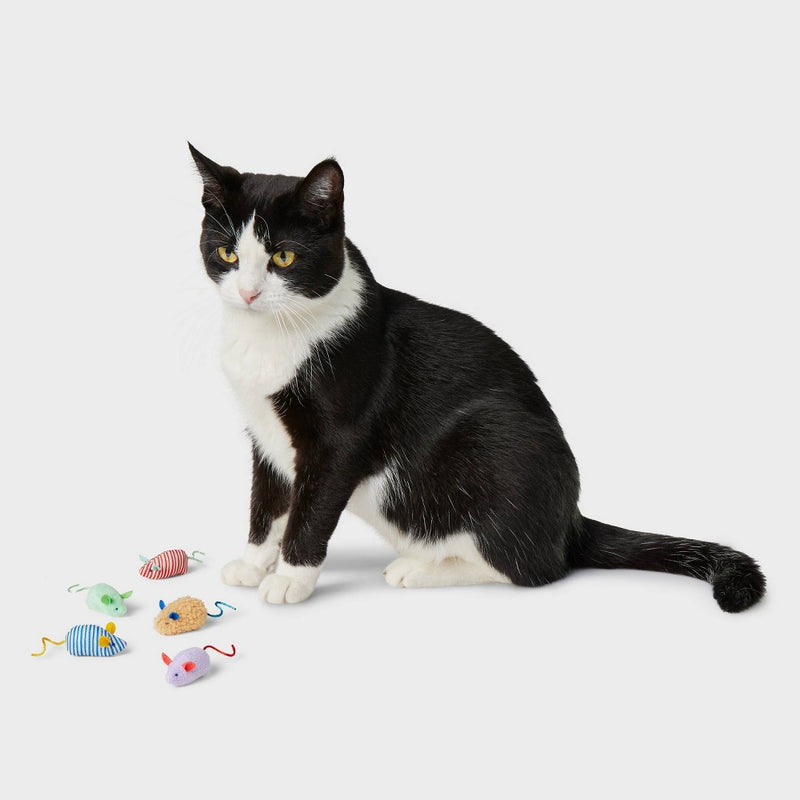 Mouse Critter Plush Cat Toy - 5pk - Boots & Barkley