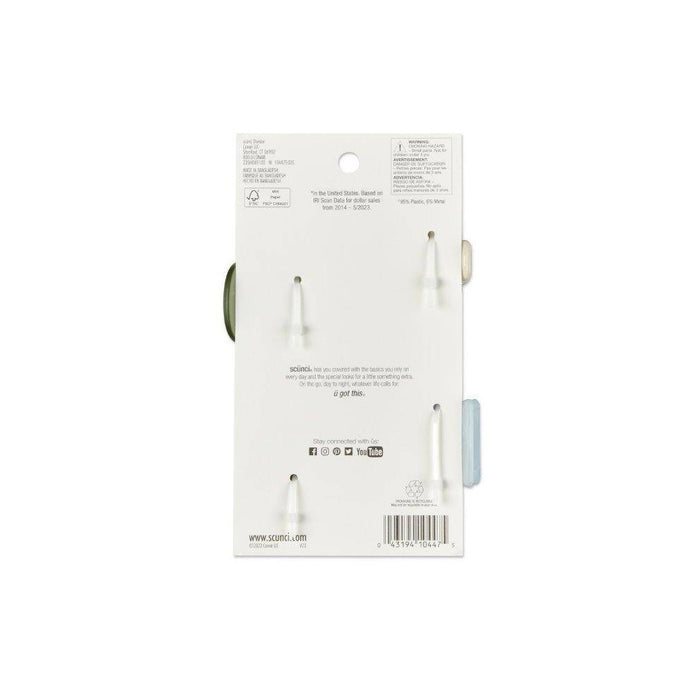 scunci Consciously Minded Recycled Claw Clips - Matte Blue/Cream/Green/Taupe - All Hair - 4pcs