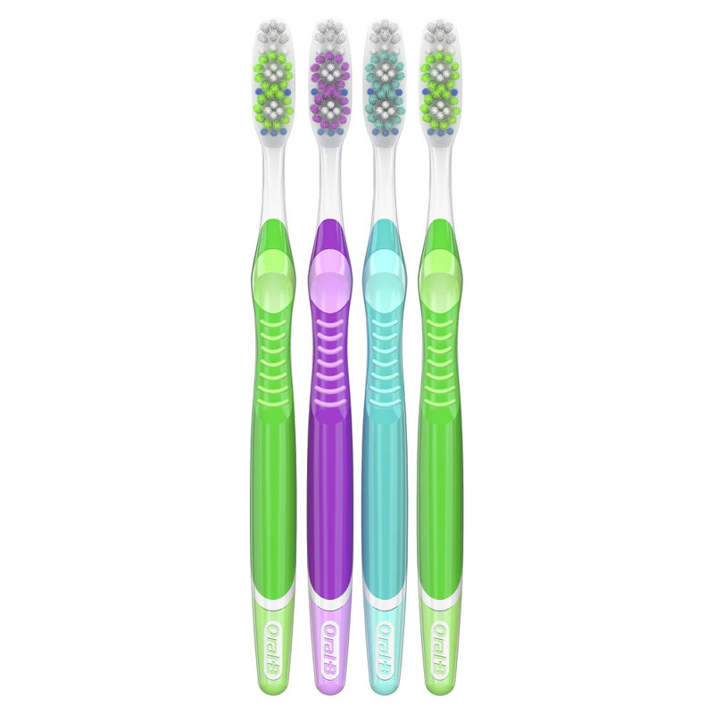 Oral-B 3D White Vivid Manual Toothbrushes, Soft Bristles, 4ct