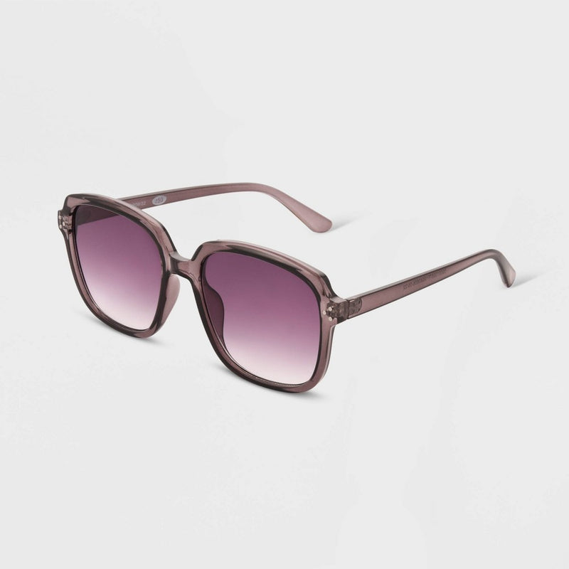 Women's Shiny Plastic Square Sunglasses- Universal Thread Purple