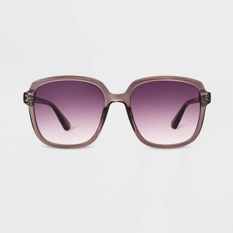 Women's Shiny Plastic Square Sunglasses- Universal Thread Purple