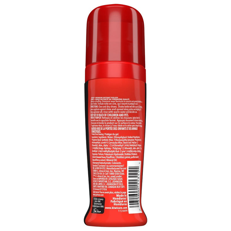 KIWI Instant Shine & Protect Black Liquid Shoe Polish Bottle with Sponge Applicator - 2.5oz