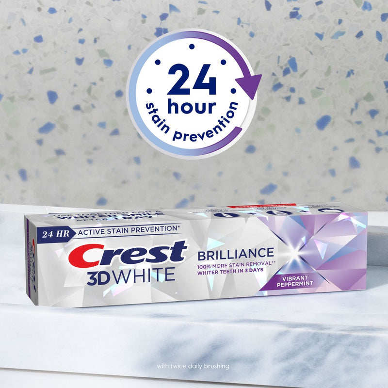 Crest 3D White Brilliance Vibrant Toothpaste - Peppermint - 2.4oz