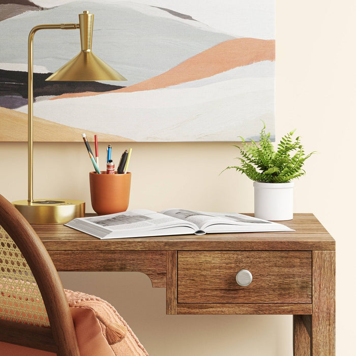 LED Wireless Charging Task Lamp with USB Brass (Includes LED Light Bulb) - Threshold