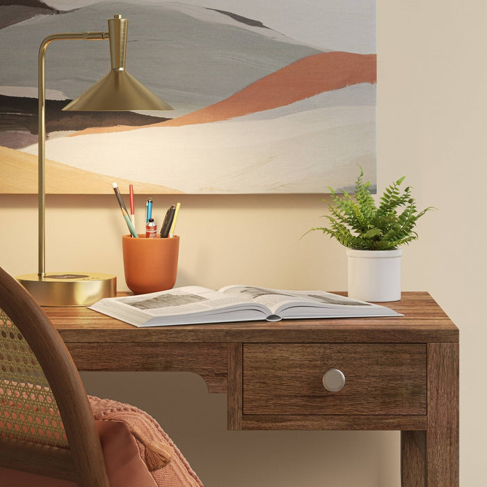 LED Wireless Charging Task Lamp with USB Brass (Includes LED Light Bulb) - Threshold