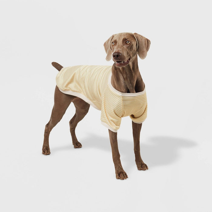 Stripe Lightweight Dog Sweatshirt - Cream - L - Boots & Barkley