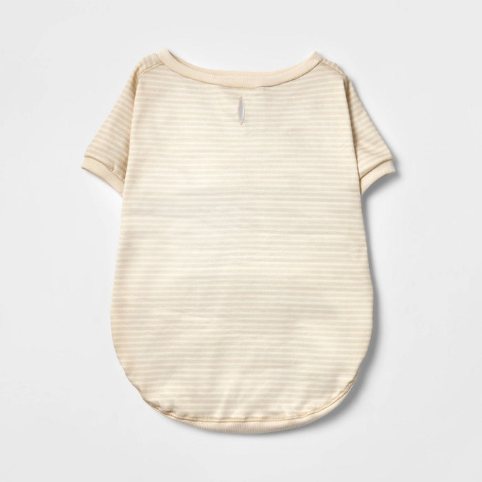 Stripe Lightweight Dog Sweatshirt - Cream - L - Boots & Barkley