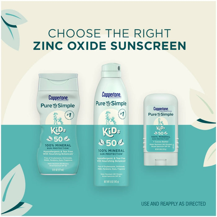 Coppertone Pure & Simple Kid's Sunscreen Spray - SPF 50 - 5oz