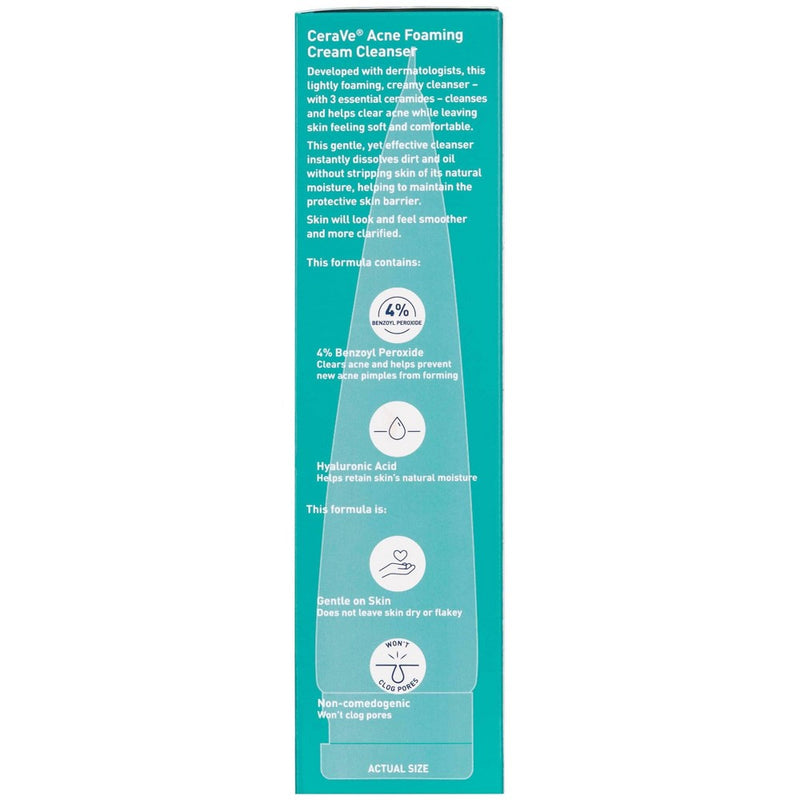 CeraVe Acne Foaming Cream Face Cleanser, Acne Treatment Face Wash - Fragrance-Free - 5oz