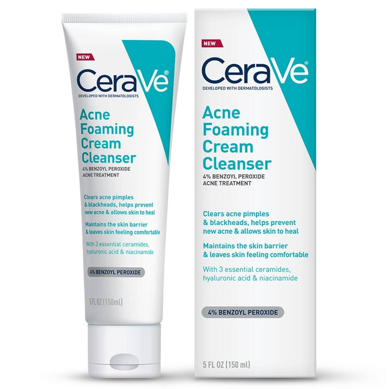 CeraVe Acne Foaming Cream Face Cleanser, Acne Treatment Face Wash - Fragrance-Free - 5oz