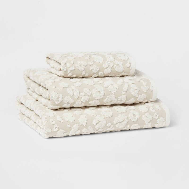 Performance Plus Bath Towel Cream Leopard - Threshold